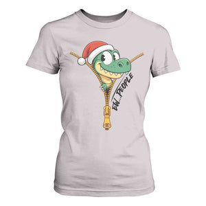 Funny Christmas Dinosaur T Shirt For Women Ew People Xmas Gift TS12 Ice Gray Print Your Wear