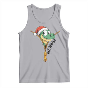 Funny Christmas Dinosaur Tank Top Ew People Xmas Gift TS12 Athletic Heather Print Your Wear