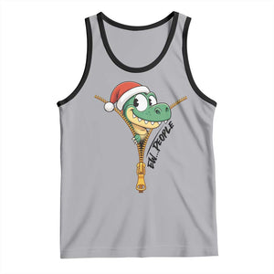 Funny Christmas Dinosaur Tank Top Ew People Xmas Gift TS12 Athletic Heather Black Print Your Wear