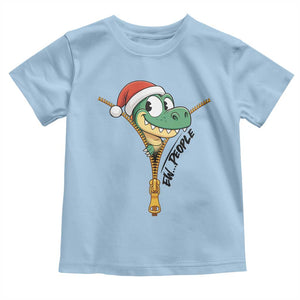 Funny Christmas Dinosaur Toddler T Shirt Ew People Xmas Gift TS12 Light Blue Print Your Wear