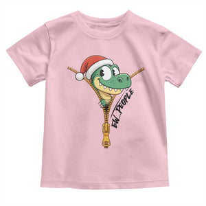 Funny Christmas Dinosaur Toddler T Shirt Ew People Xmas Gift TS12 Light Pink Print Your Wear