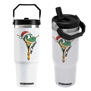 Funny Christmas Dinosaur Flip Straw Tumbler Ew People Xmas Gift TS12 One Size: 30 oz White Print Your Wear