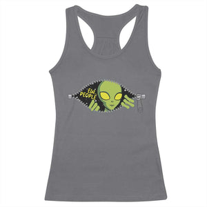 Funny Alien Racerback Tank Top Ew People Hater Quote TS12 Charcoal Print Your Wear