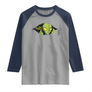 Funny Alien Raglan Shirt Ew People Hater Quote TS12 Sport Gray Navy Print Your Wear