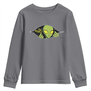 Funny Alien Youth Sweatshirt Ew People Hater Quote TS12 Charcoal Print Your Wear
