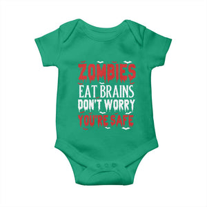Zombies Eat Brains Dont Worry You Are Safe Baby Onesie Funny Zombie Joke