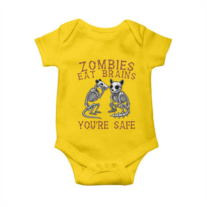 Funny Opossum Raccoon Skeleton Baby Onesie Zombies Eat Brains Dont Worry You Are Safe