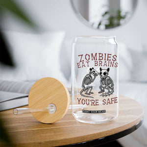 Funny Opossum Raccoon Skeleton Glass Can Zombies Eat Brains Dont Worry You Are Safe TS12 Print Your Wear