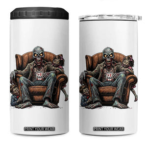 Funny #1 Dad Zombie Horror 4 in 1 Can Cooler Tumbler Halloween Family Father Gift