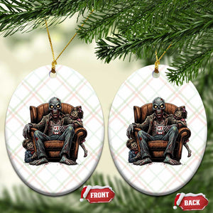 Funny #1 Dad Zombie Horror Ceramic Ornament Halloween Family Father Gift