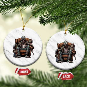 Funny #1 Dad Zombie Horror Ceramic Ornament Halloween Family Father Gift