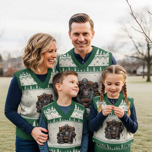 Funny #1 Dad Zombie Horror V-Neck Knit Sweater Vest Halloween Family Father Gift