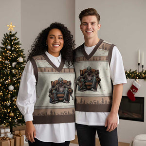 Funny #1 Dad Zombie Horror V-Neck Knit Sweater Vest Halloween Family Father Gift