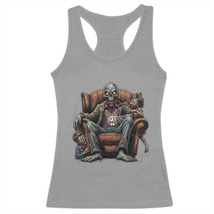 Funny #1 Dad Zombie Horror Racerback Tank Top Halloween Family Father Gift