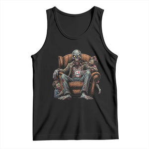 Funny #1 Dad Zombie Horror Tank Top Halloween Family Father Gift