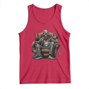 Funny #1 Dad Zombie Horror Tank Top Halloween Family Father Gift