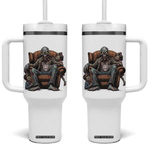 Funny #1 Dad Zombie Horror Tumbler With Handle Halloween Family Father Gift