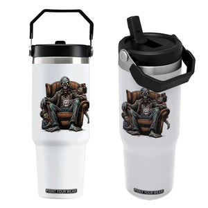 Funny #1 Dad Zombie Horror Flip Straw Tumbler Halloween Family Father Gift