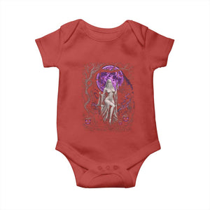 Mystical Ghost Girl Halloween Baby Onesie Gothic Purple Moon Haunted Castle Art