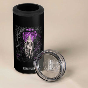 Mystical Ghost Girl Halloween 4 in 1 Can Cooler Tumbler Gothic Purple Moon Haunted Castle Art TS12 Print Your Wear