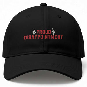 Proud Disappointment Skeleton Middle Fingers Badge Baseball Cap Funny Sarcastic Dark Humor