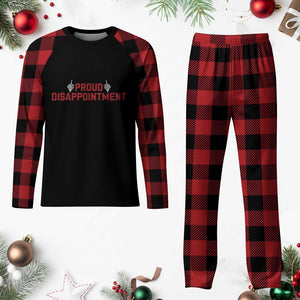 Proud Disappointment Skeleton Middle Fingers Badge Plaid Pajama Set Funny Sarcastic Dark Humor