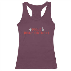 Proud Disappointment Skeleton Middle Fingers Badge Racerback Tank Top Funny Sarcastic Dark Humor