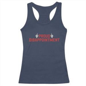 Proud Disappointment Skeleton Middle Fingers Badge Racerback Tank Top Funny Sarcastic Dark Humor
