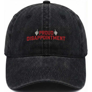 Proud Disappointment Skeleton Middle Fingers Badge Washed Cotton Baseball Cap Funny Sarcastic Dark Humor