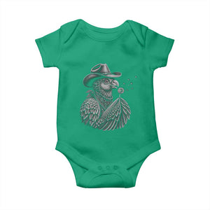 Funny Cowboy Hoatzin Baby Onesie Blowing Dandelion Western Bird Gift