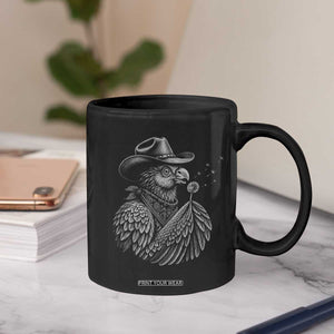 Funny Cowboy Hoatzin Coffee Mug Blowing Dandelion Western Bird Gift TS12 Print Your Wear