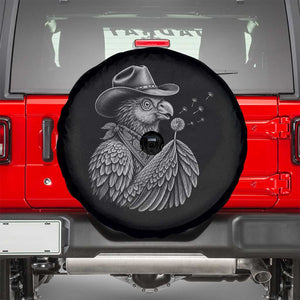 Funny Cowboy Hoatzin Spare Tire Cover Blowing Dandelion Western Bird Gift TS12 Black Print Your Wear