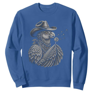 Funny Cowboy Hoatzin Sweatshirt Blowing Dandelion Western Bird Gift