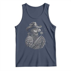 Funny Cowboy Hoatzin Tank Top Blowing Dandelion Western Bird Gift