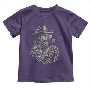 Funny Cowboy Hoatzin Toddler T Shirt Blowing Dandelion Western Bird Gift