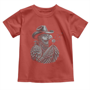 Funny Cowboy Hoatzin Toddler T Shirt Blowing Dandelion Western Bird Gift