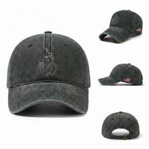 Funny Cowboy Hoatzin Washed Cotton Baseball Cap Blowing Dandelion Western Bird Gift