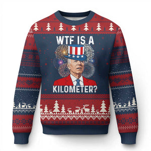 WTF is A Kilometer Ugly Christmas Sweater Funny 4th of July