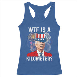 WTF is A Kilometer Racerback Tank Top Funny 4th of July