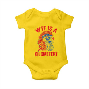 WTF is A Kilometer Baby Onesie Patriotic Eagle 4th of July USA American Flag