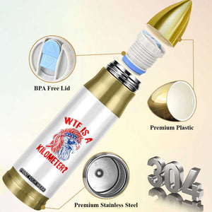 WTF is A Kilometer Bullet Tumbler Patriotic Eagle 4th of July USA American Flag