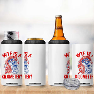 WTF is A Kilometer 4 in 1 Can Cooler Tumbler Patriotic Eagle 4th of July USA American Flag