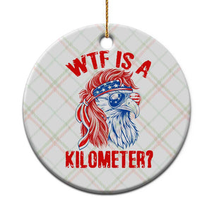 WTF is A Kilometer Ceramic Ornament Patriotic Eagle 4th of July USA American Flag