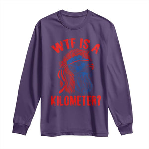 WTF is A Kilometer Long Sleeve Shirt Patriotic Eagle 4th of July USA American Flag