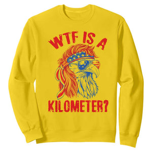 WTF is A Kilometer Sweatshirt Patriotic Eagle 4th of July USA American Flag