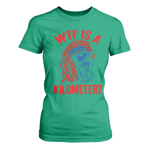 WTF is A Kilometer T Shirt For Women Patriotic Eagle 4th of July USA American Flag