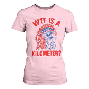 WTF is A Kilometer T Shirt For Women Patriotic Eagle 4th of July USA American Flag