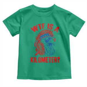 WTF is A Kilometer Toddler T Shirt Patriotic Eagle 4th of July USA American Flag