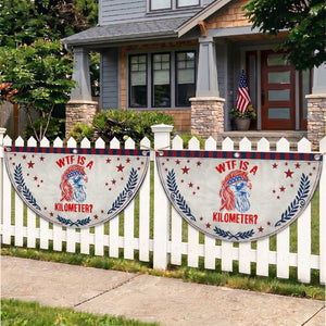 WTF is A Kilometer Patriotic Fan Flag Eagle 4th of July USA American Flag