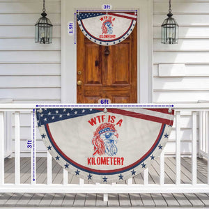 WTF is A Kilometer Patriotic Fan Flag Eagle 4th of July USA American Flag